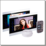 Комплект: цветной видеодомофон на 2 квартиры: 2 монитора HDcom S-104 и вызывная панель JSB-V082