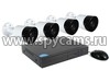 Готовая система уличного видеонаблюдения 5mp с записью в облако: HDCom-204-5M + KDM 201-F5 (4 уличные камеры "рыбий глаз" и видеорегистратор)