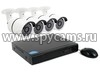 Готовый 4k-8mp комплект уличного видеонаблюдения с записью: SKY-2704-8M + KDM 018-AF8 (4 уличные 8mp камеры и гибридный видеорегистратор)